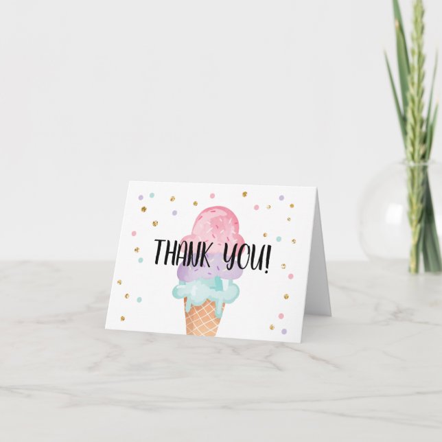 Carte de remerciements en bon état rose de (Devant)
