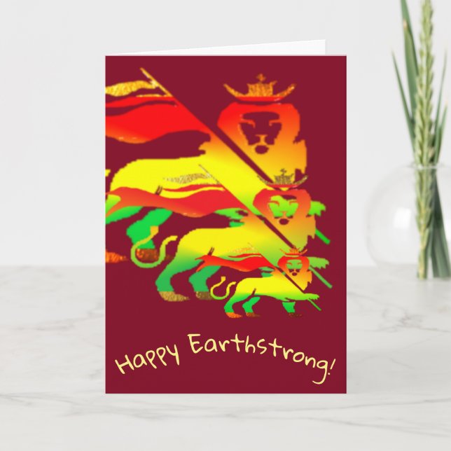 Carte De Remerciements En haut ! Heureux Earthstrong (Devant)