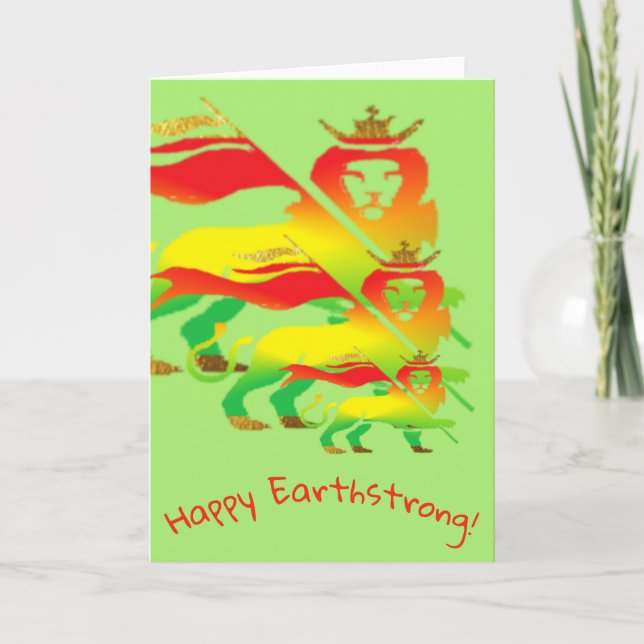 Carte De Remerciements En haut ! Heureux Earthstrong (Devant)