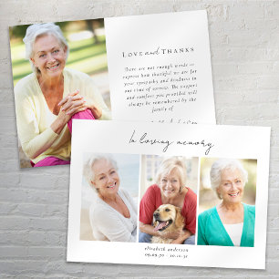 Carte De Remerciements En mémoire d'amour Multiples photos Bereavement