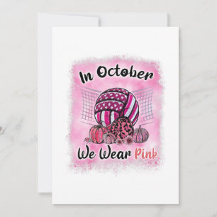 Carte De Remerciements En Octobre Nous Portons Le Volleyball Rose Cancer 