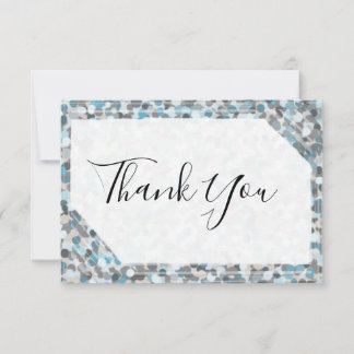 Carte de remerciements en pierre Abstraite bleu et