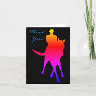 Carte de remerciements en silhouette couleur cheva