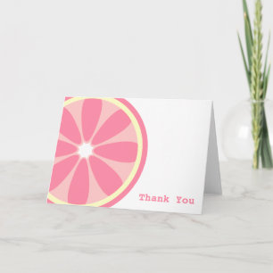 Carte de remerciements en tranche de citron rose