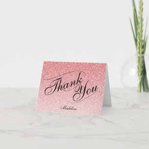 Carte de remerciements en verre rose clair