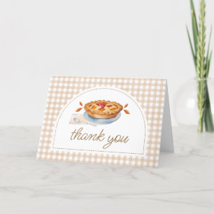 Carte De Remerciements En vichy Baby shower Little Cutie Pie
