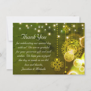 Carte De Remerciements Enchanter des Clovers celtiques et des lumières Ma