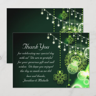 Carte De Remerciements Enchanter des Clovers celtiques et des lumières Ma