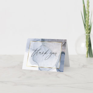 Carte De Remerciements Encre d'alcool Abstraite Mauve Dusty Plum