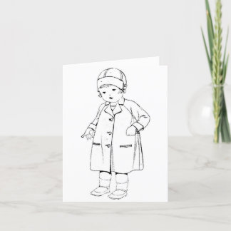 Carte De Remerciements Enfant en Raincoat