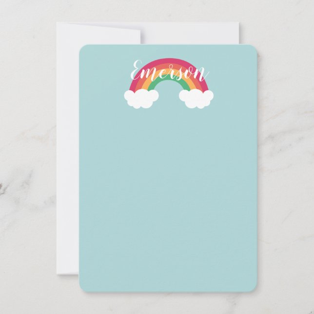 Carte De Remerciements Enfants Cloud Arc-en-ciel simple (Devant)