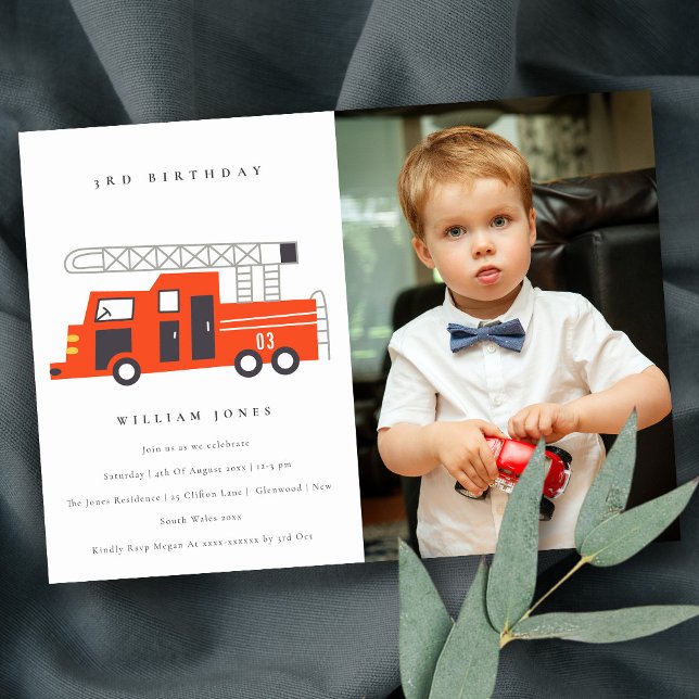 Carte De Remerciements Enfants de Camion Rouge mignonne N'importe quel âg (Créateur téléchargé)