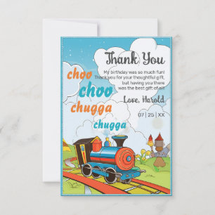 Carte De Remerciements Enfants du train Choo Choo Billets de train mignon