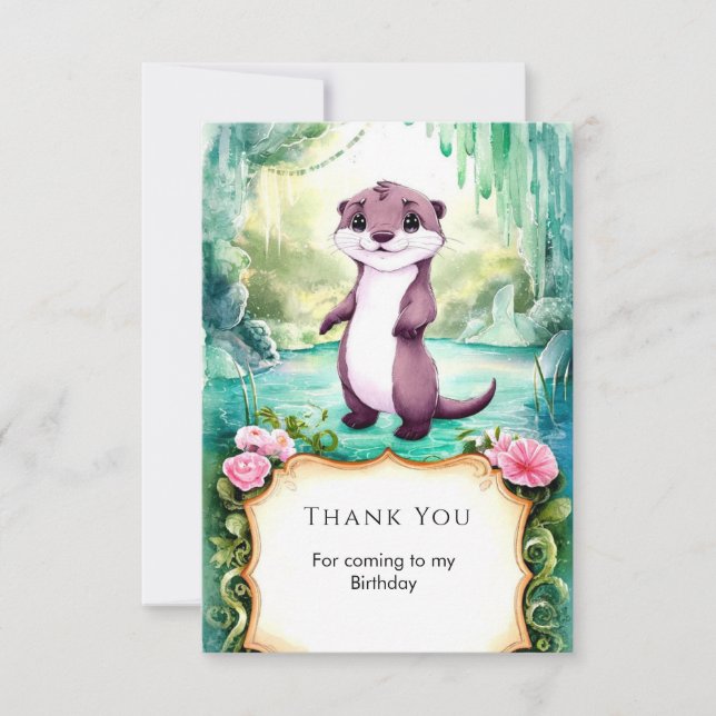 Carte De Remerciements Enfants Magiques Otter Anniversaire (Devant)