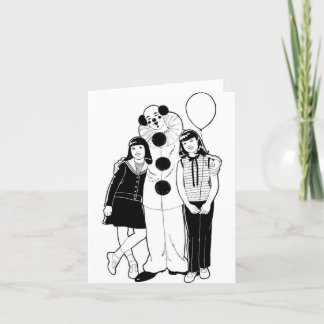 Carte De Remerciements Enfants Rétro avec Clown 