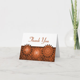 Carte de remerciements engrenages Steampunk, orang