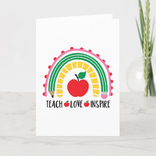 Carte De Remerciements Enseignant Apprendre Amour Inspirer