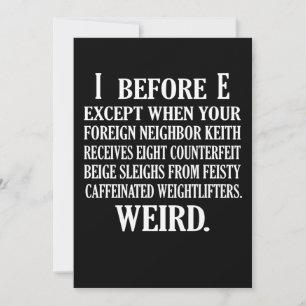 Carte De Remerciements Enseignant en langue anglaise bizarre Grammar Ense