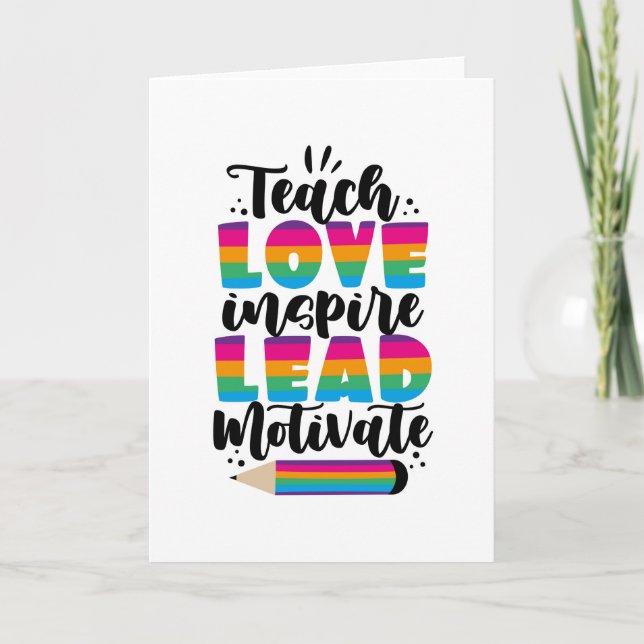 Carte De Remerciements Enseigner L'Amour Inspirer La Motivation Du Plomb (Devant)
