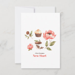 Carte De Remerciements Ensemble d'illustrations d'aquarelle avec fleurs l
