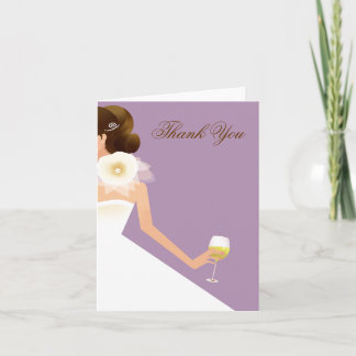 Carte De Remerciements Ensemble nuptiale de vin (lilas)