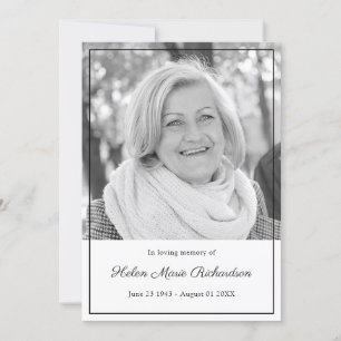 Carte De Remerciements Enterrement de condoléance encadré par sympathie