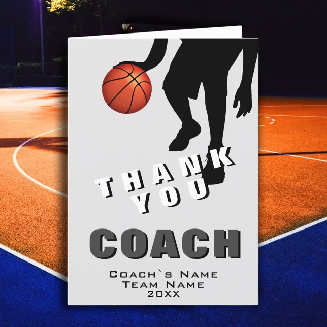 Carte De Remerciements Entraîneur De Basket-Ball (Créateur téléchargé)