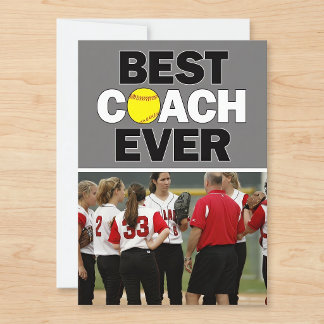 Carte De Remerciements Entraîneur de softball le meilleur jamais Photo pe