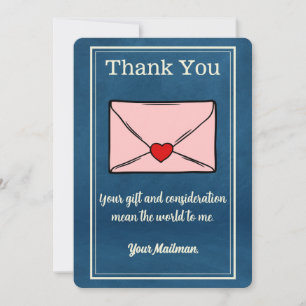 Carte De Remerciements envoyer Lettre Carrier Mailman Postal Mail Carrier