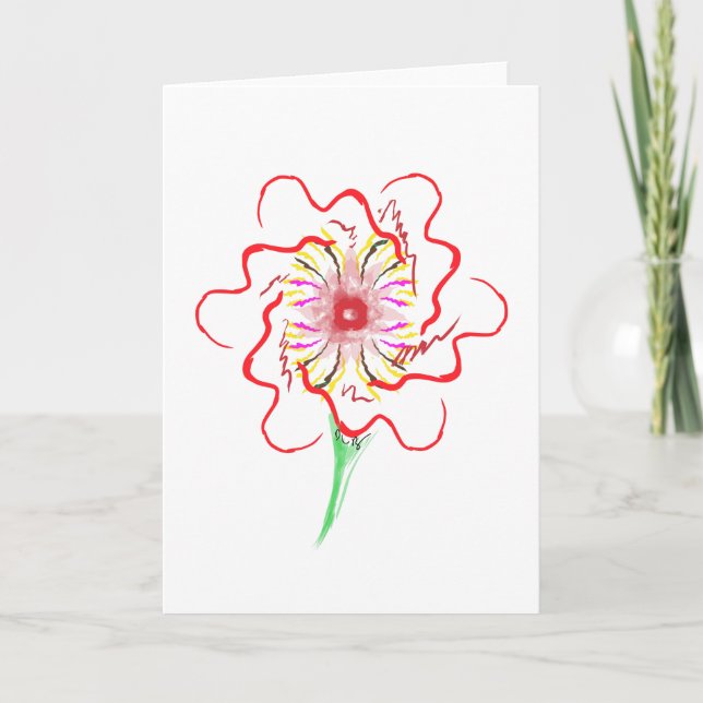 Carte De Remerciements Envoyez votre pensée avec une belle fleur (Devant)