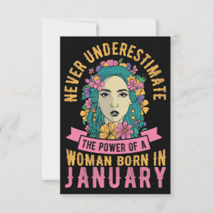 Carte De Remerciements Épouse Art Puissance Des Femmes Nées En Janvier