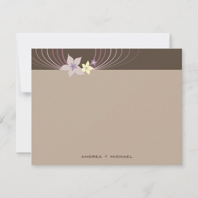 Carte De Remerciements Épouser tropical pourpre de fleurs de Frangipani (Devant)