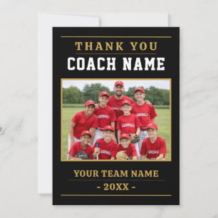 Carte De Remerciements Équipe de baseball moderne Photo Entraîneur