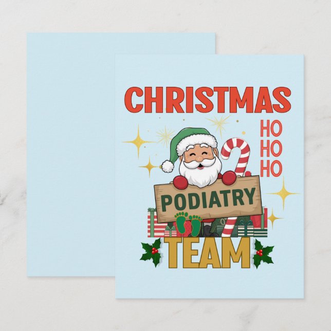 Carte De Remerciements Équipe de la podiatrie de Noël - Profits de soins  (Devant / Derrière)