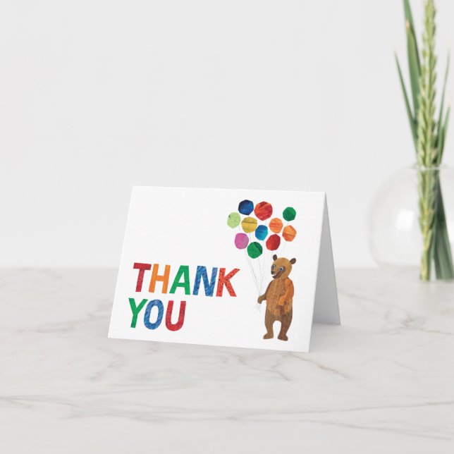 Carte De Remerciements Eric Carle | Ours Brown - Béary Joyeux anniversair (Devant)