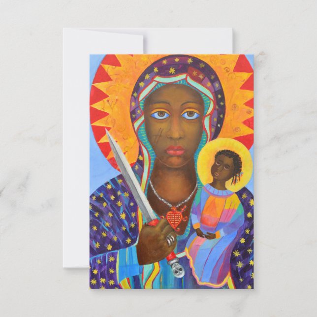 Carte De Remerciements Erzulie Dantor Black Madonna Voodoo Lwa (Devant)
