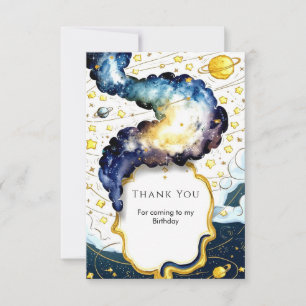 Carte De Remerciements Espace Anniversaire Galactique Modifiable