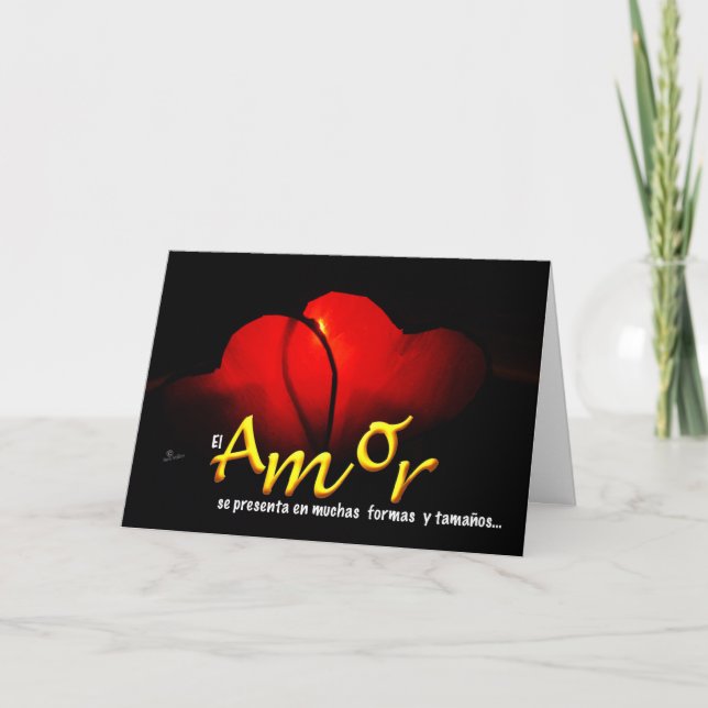 Carte De Remerciements ESPANOL ESPAGNOL DE LA Saint-Valentin (Devant)