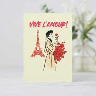 Carte De Remerciements Esthétique Fille de Paris – Conception Romantique 