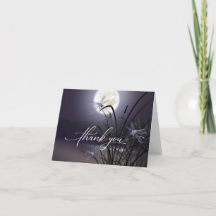 Carte De Remerciements Étang à Pleine lune de dragonfly Dusty