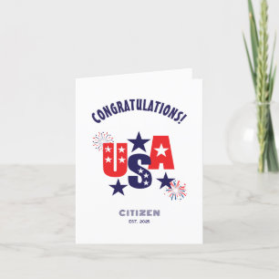 Carte De Remerciements États-Unis Citoyenneté Félicitations citoyen améri