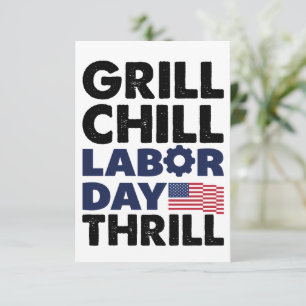 Carte De Remerciements Etats-Unis Grill Chill Fête du Travail Thrill BBQ 