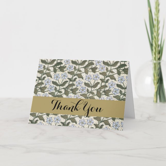 Carte De Remerciements Été Périwinkel Fleur Plutôt Élégant Floral (Devant)