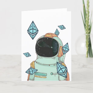 Carte De Remerciements Ethereum À La Lune ETH Space Man Merch