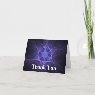 Carte De Remerciements Étoile de David pourpre de fractale