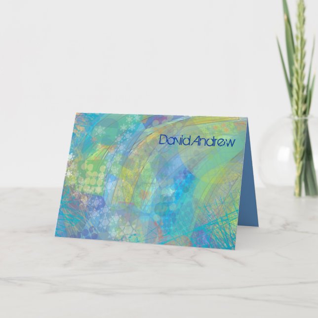 Carte De Remerciements ETOILES TEXTÉES Bat mitzvah de barre (Devant)