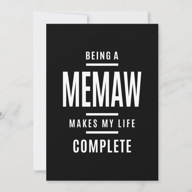 Carte De Remerciements Être un Memaw rend ma vie complète (Devant)
