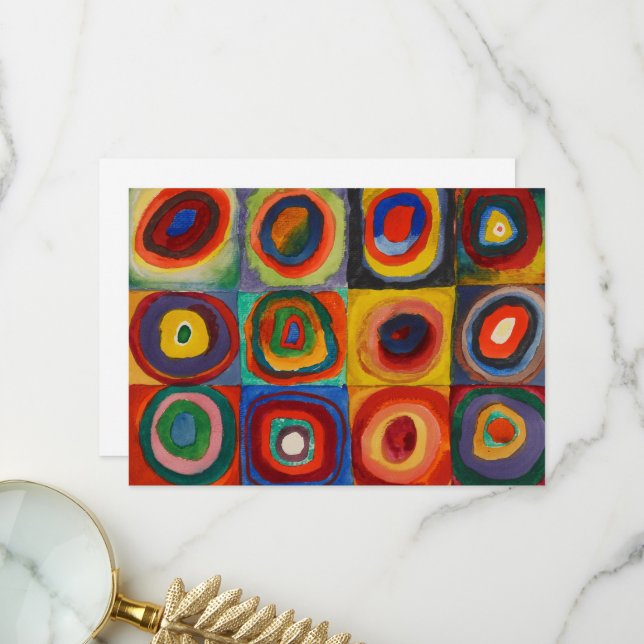Carte De Remerciements Étude de couleur par Wassily Kandinsky (Devant/Arrière en situation)