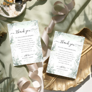 Carte De Remerciements Eucalyptus Botanique Sage Mariage vert