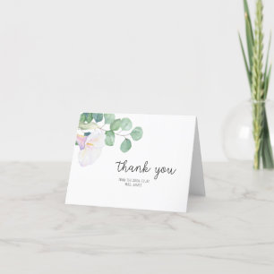 Carte De Remerciements Eucalyptus et calla - Remerciements pour une baby